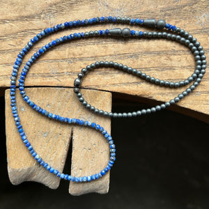 Long Beaded Necklace, Lapis Lazuli