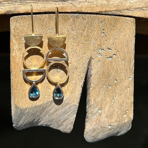Totem Asymmetric Earrings, Topaz NYC