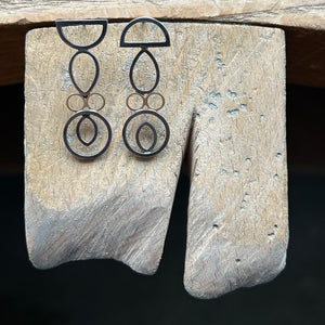 Totem Asymmetric Earrings with 18ct gold