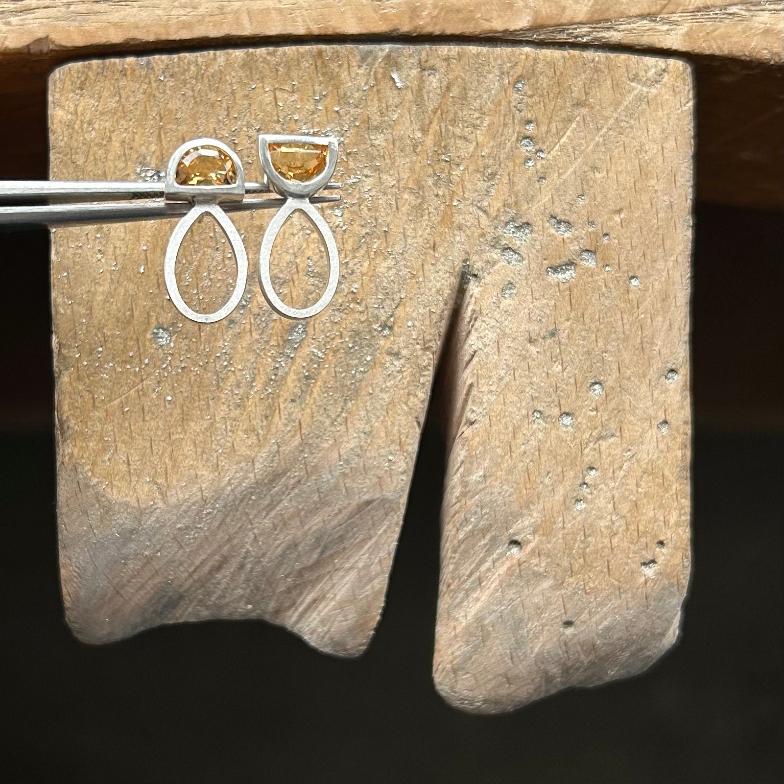 Totem Earrings with Citrines