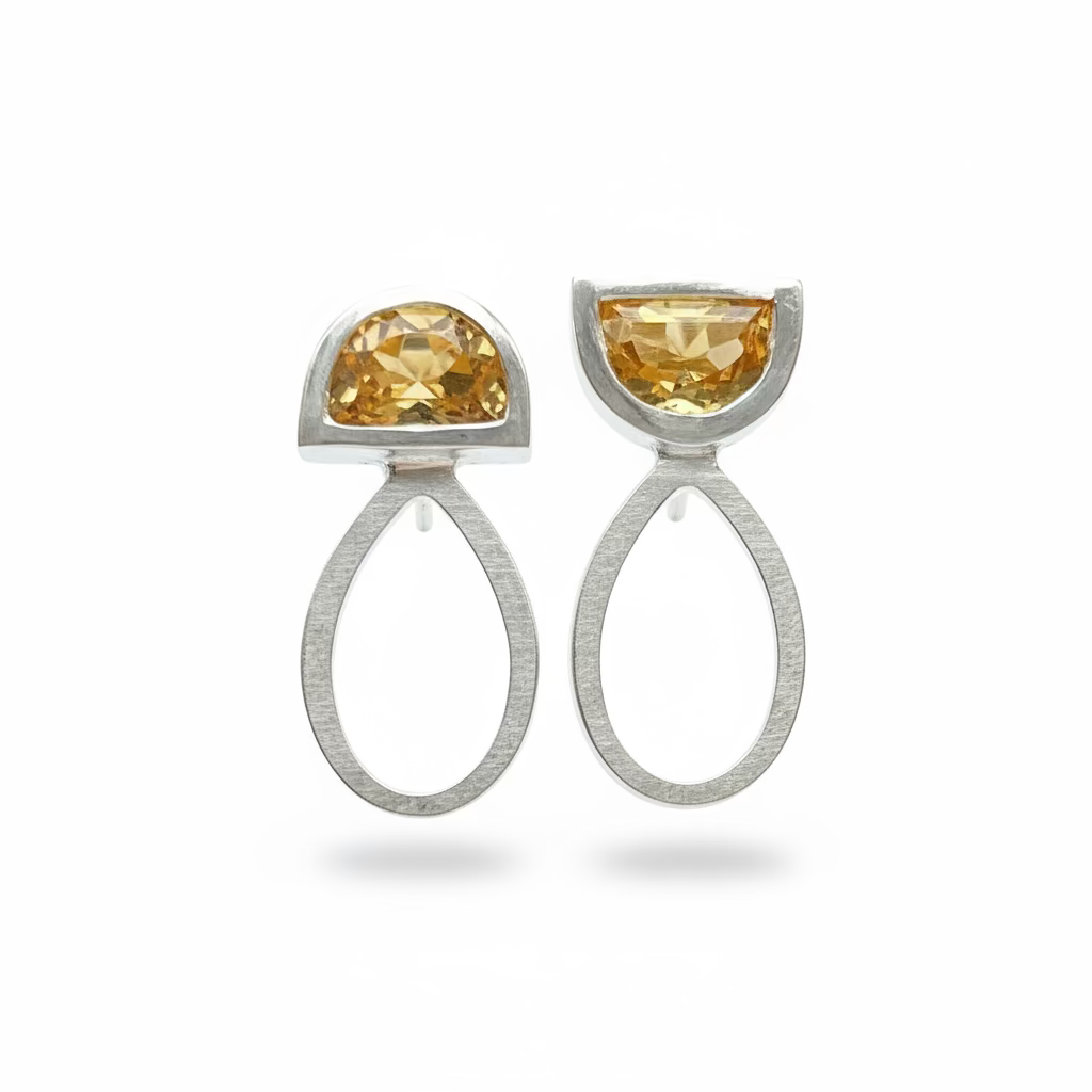 Totem Earrings with Citrines