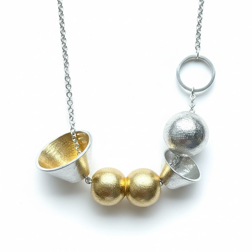 Silver Handmade Beaded Necklace (just in)