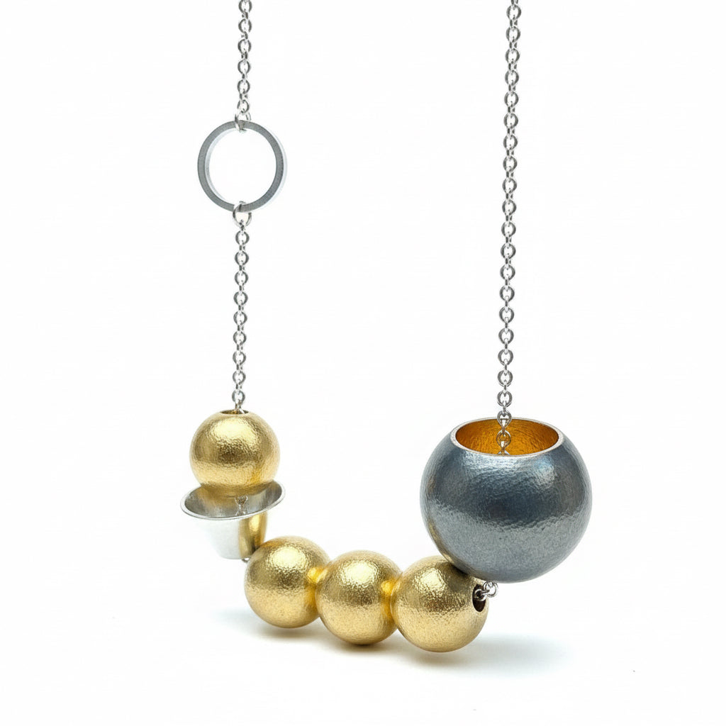 Silver Handmade Beaded Necklace