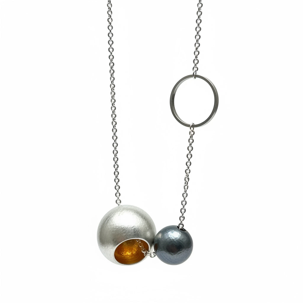 Silver Handmade Beaded Necklace