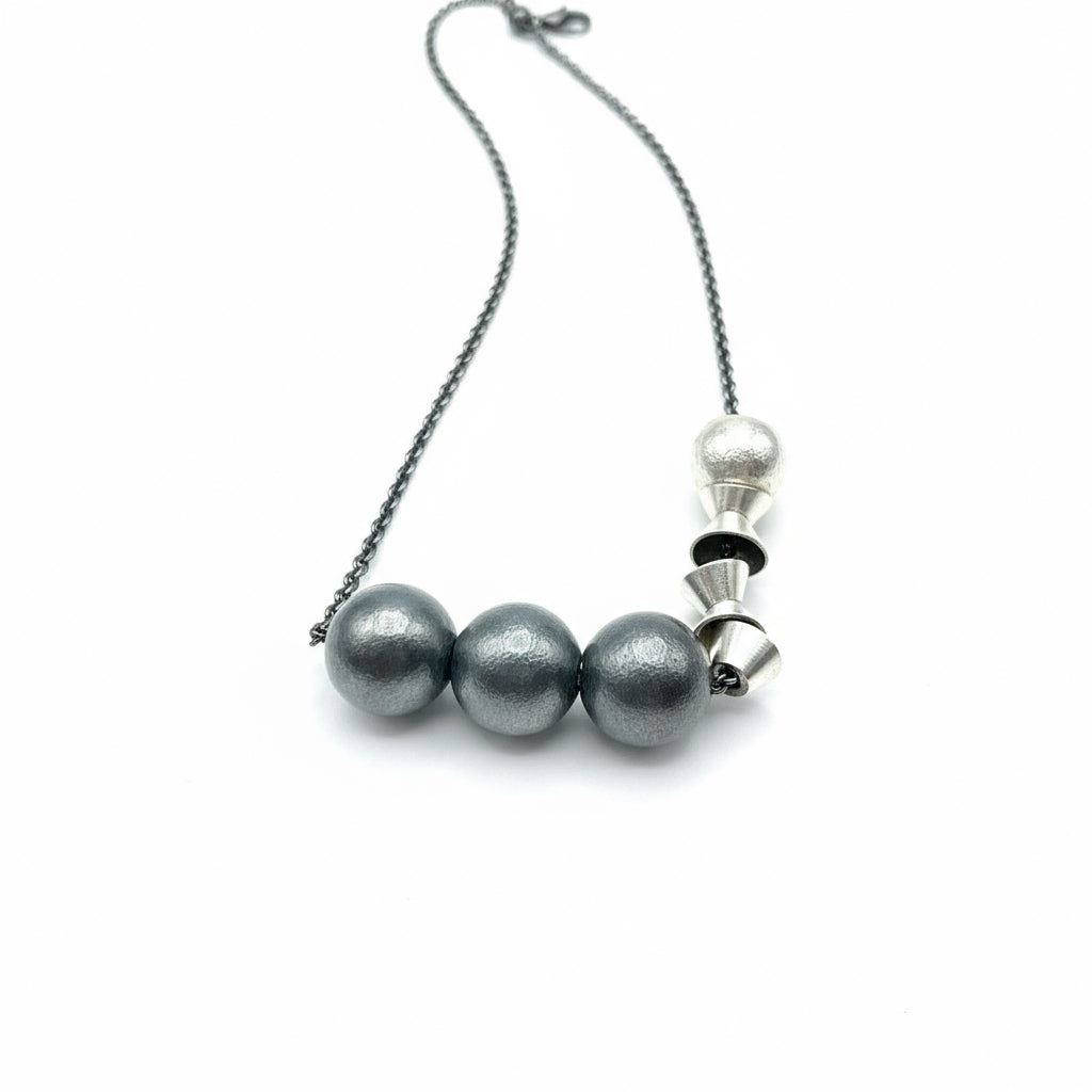 Silver Handmade Beaded Necklace