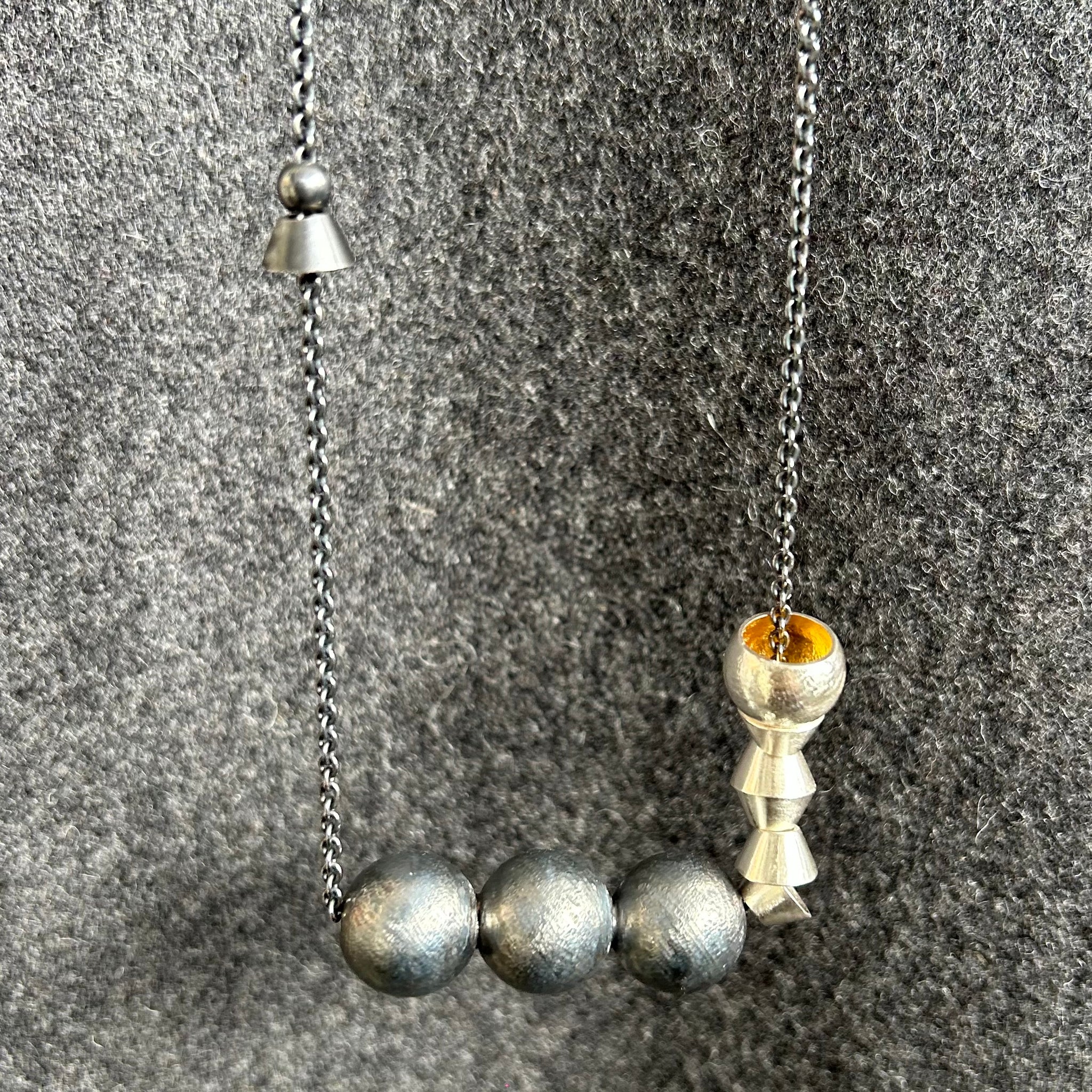 Silver Handmade Beaded Necklace