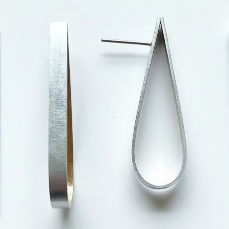 Long Pear Earrings, with gold vermeil (42mm)