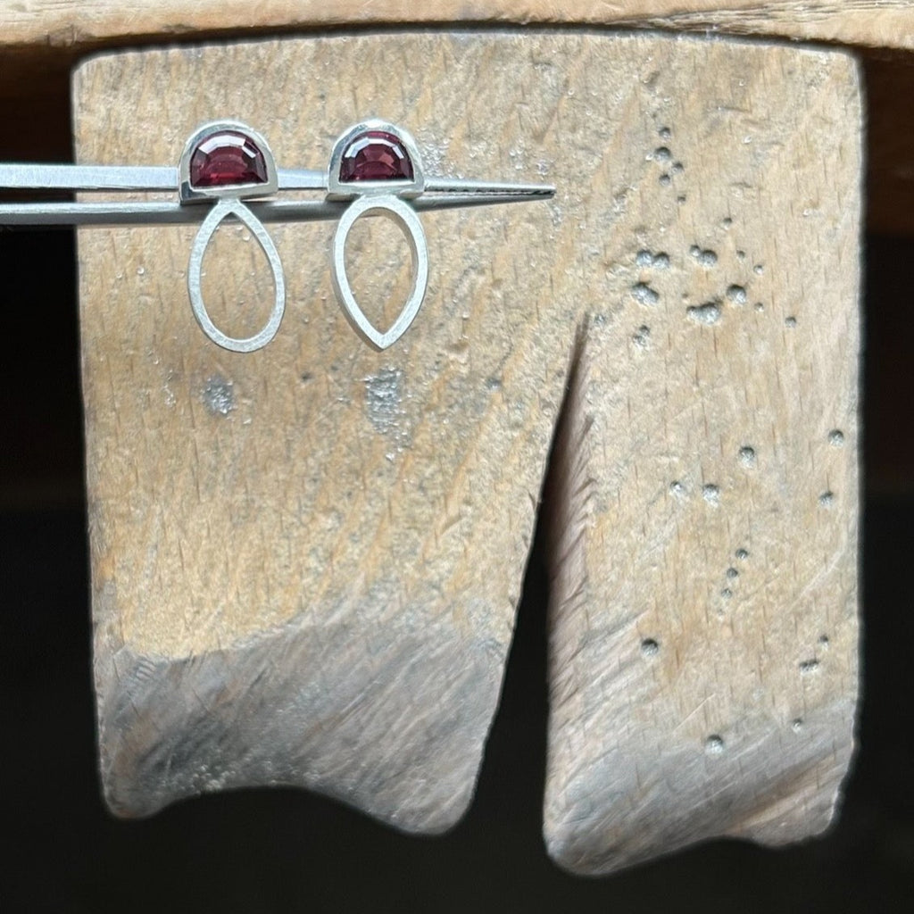 Totem Earrings with Mozambique Garnets