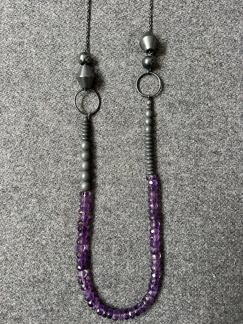 Amethyst Long Beaded Necklace
