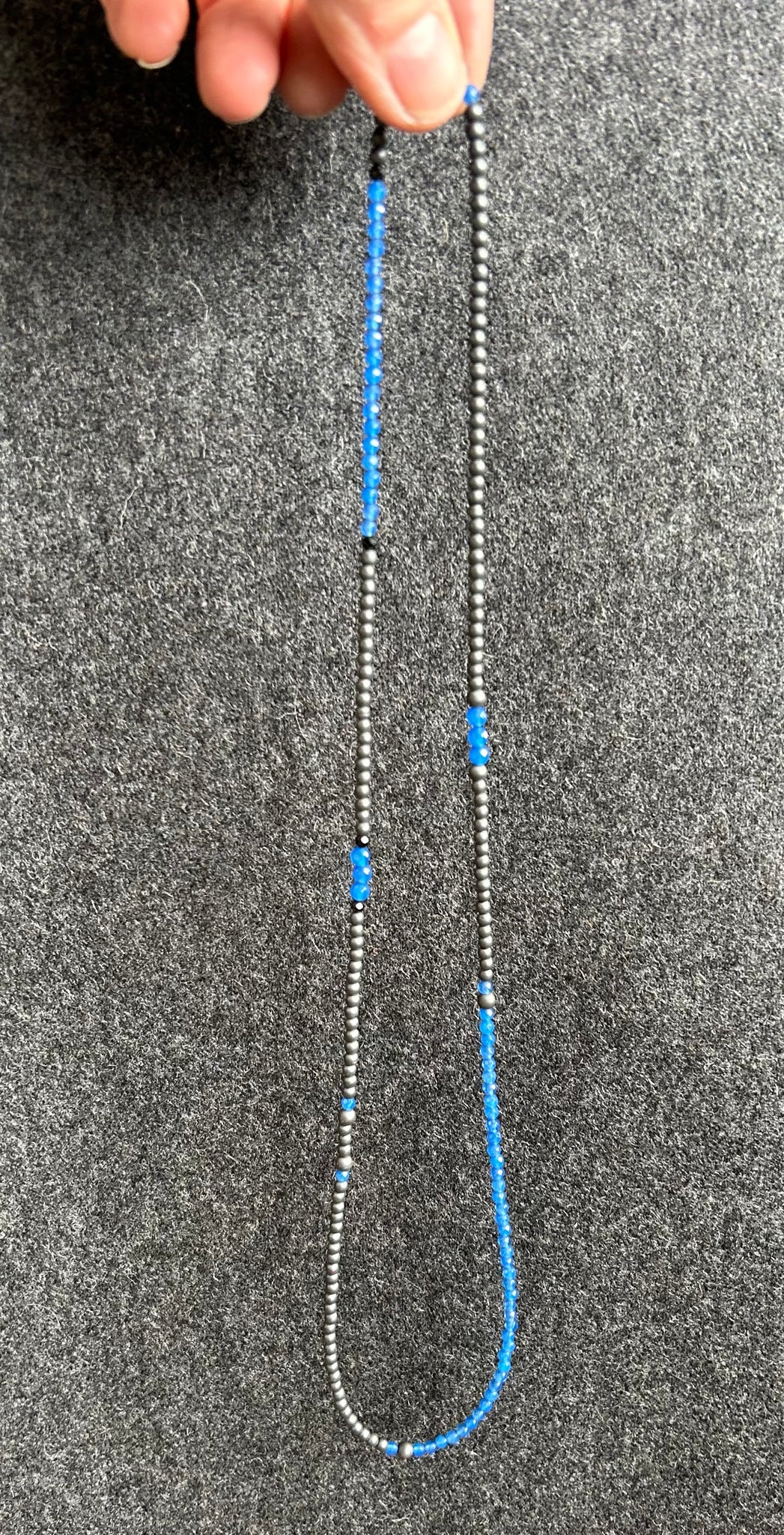 Beaded Necklace, Blue Agate