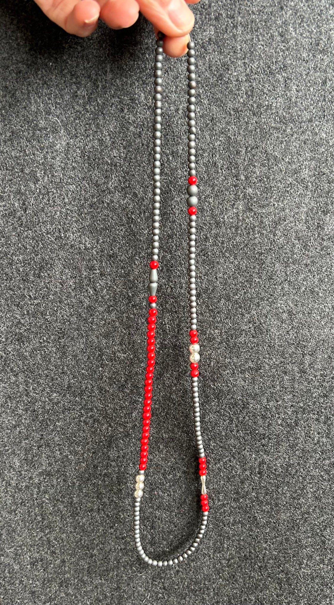 Long Beaded Necklace, Red sea bamboo