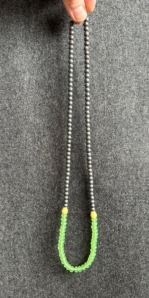 Bold Beaded Necklace, Roundel Green Beads