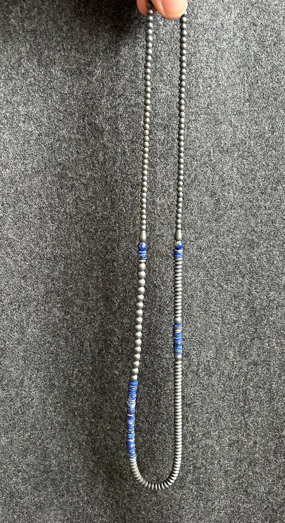 Bold Beaded Necklace, Lapis Lazuli