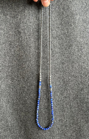 Bold Beaded Necklace, Lapis Lazuli