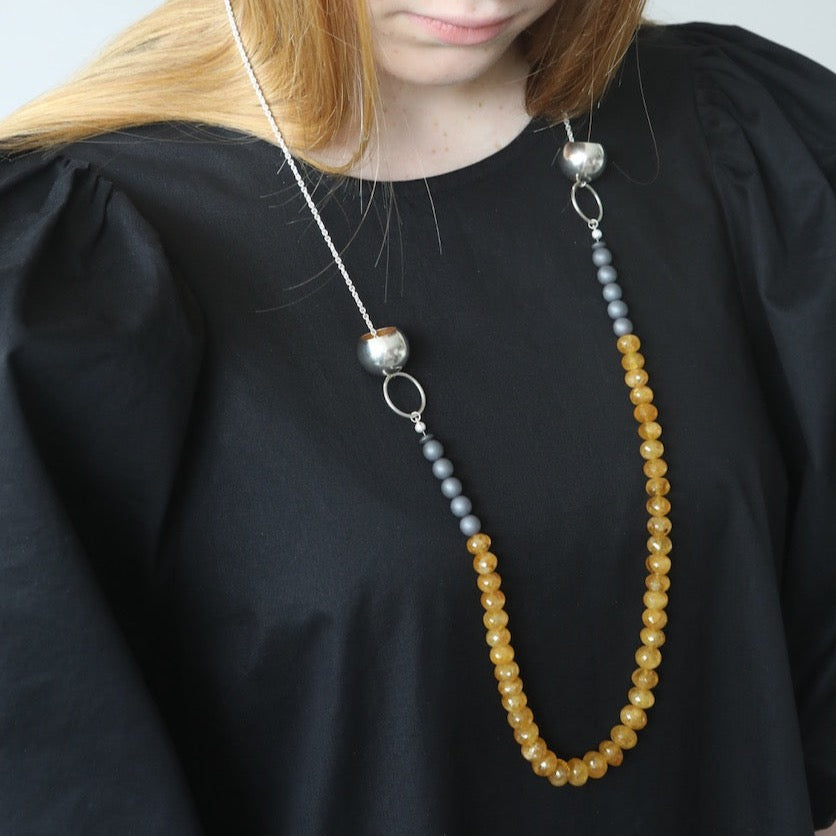 Citrine Long Beaded Necklace NYC