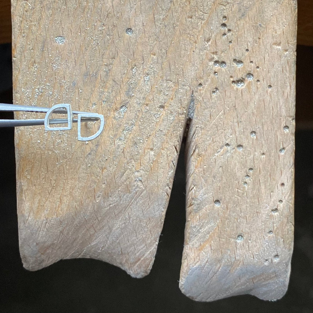 Silver Hollow Arc Studs