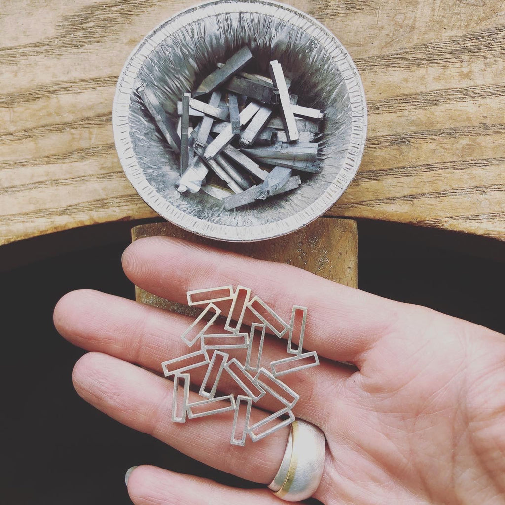 Letterpress Silver Brooch