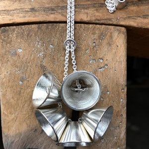 Silver Cone Cluster Necklace