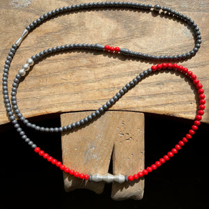 Long Beaded Necklace, Red sea bamboo