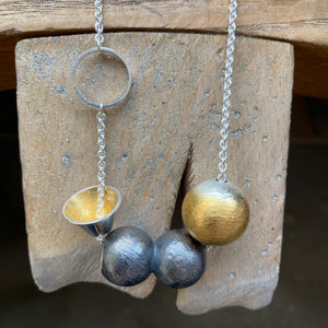 Silver & Gold Vermeil Handmade Beaded Necklace
