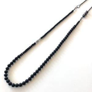 Long Beaded Necklace, Matt Onyx