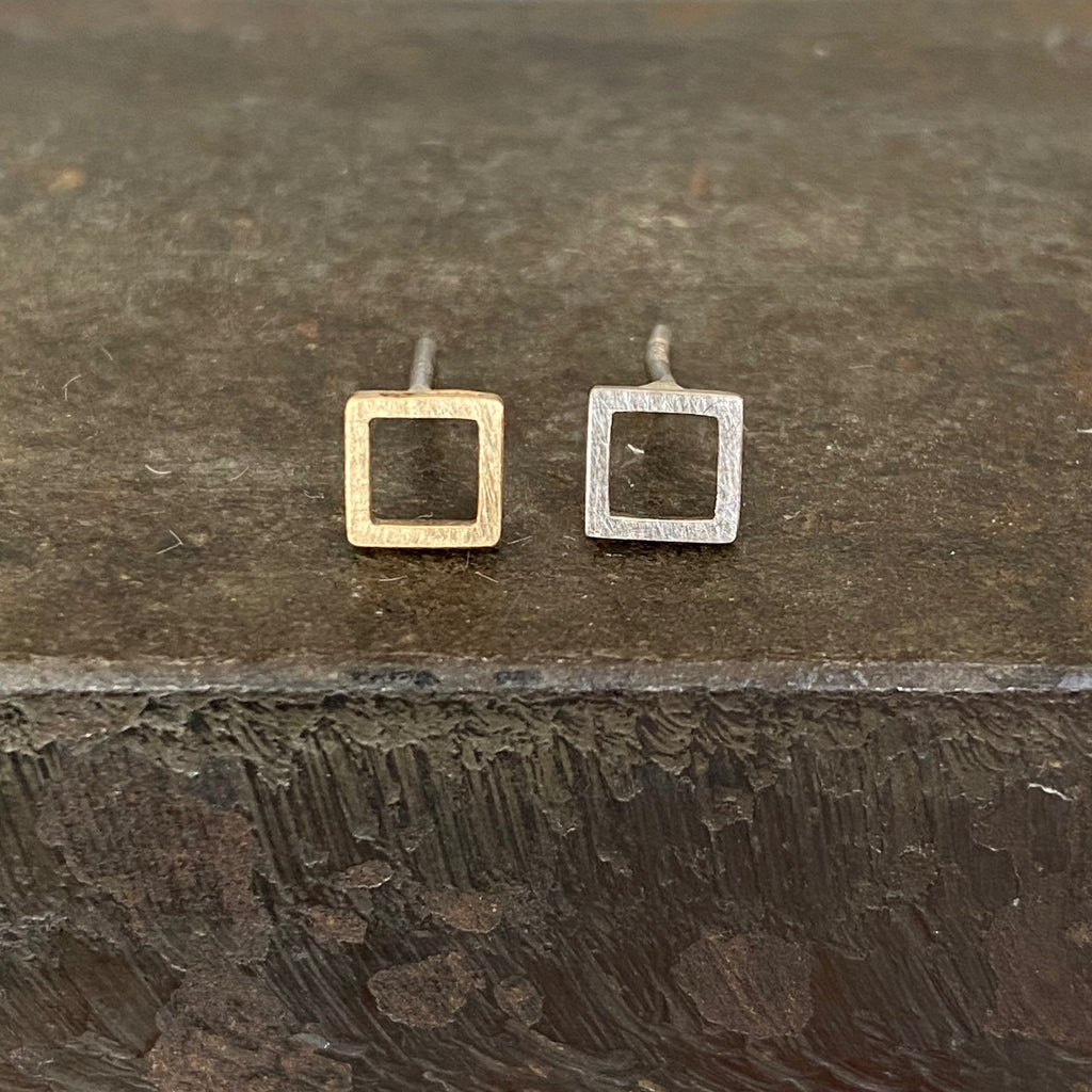 18ct Yellow & 18ct White Gold Square Studs