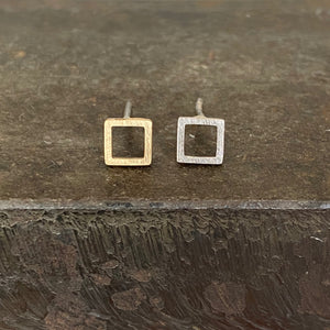 18ct Yellow & 18ct White Gold Square Studs
