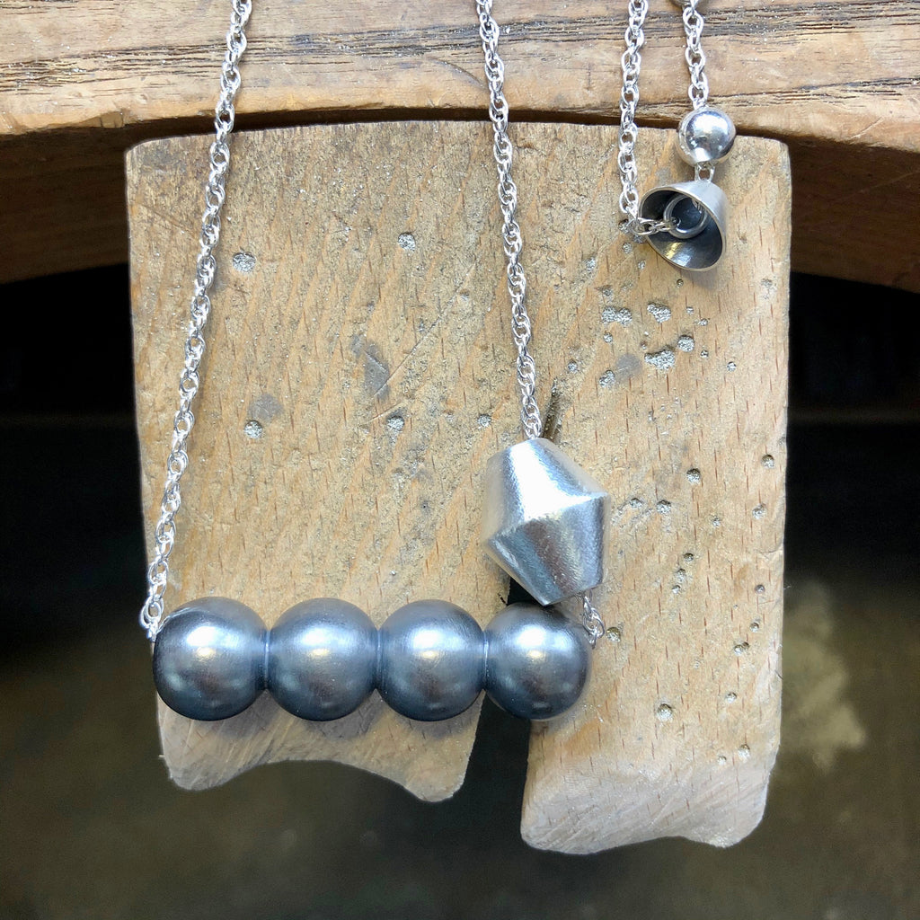 Silver Handmade Beaded Necklace