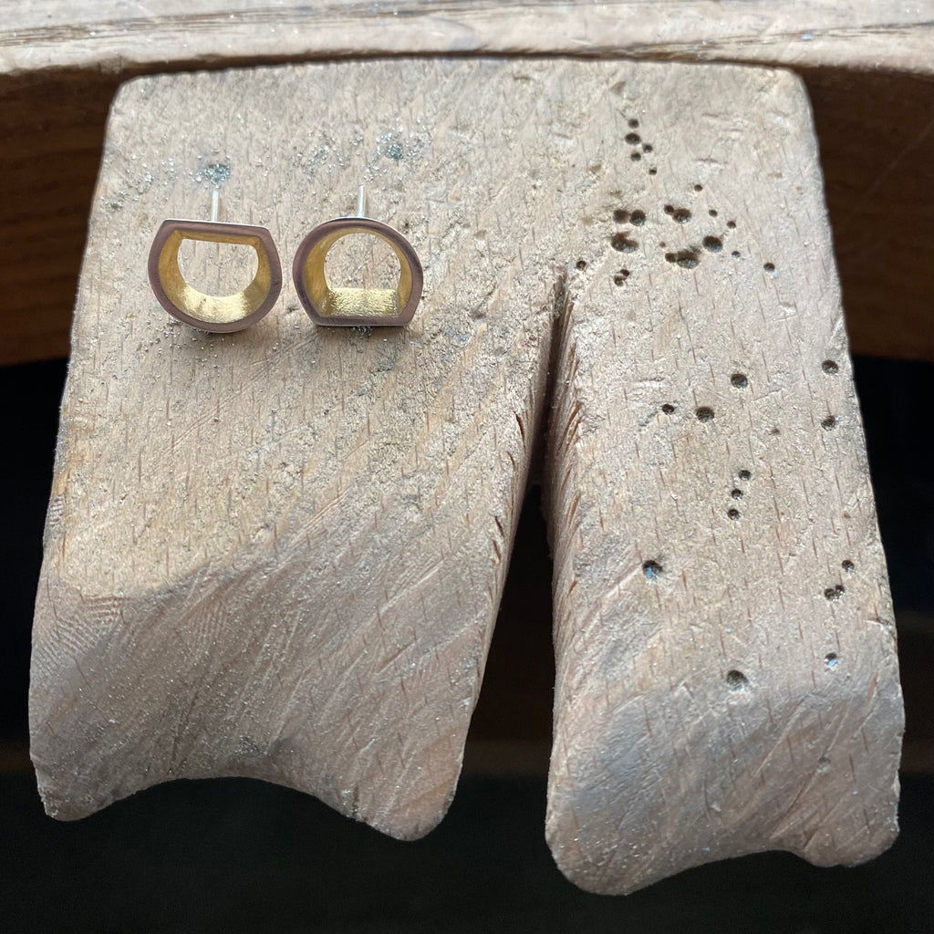 Tunnel Studs, Gold Plated (inside)