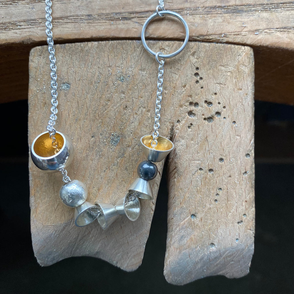 Silver & Gold Vermeil Handmade Beaded Necklace