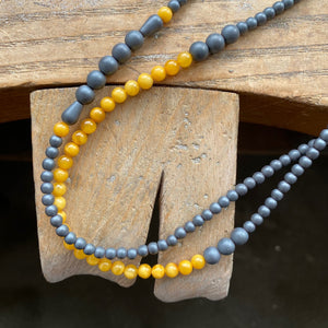 Bold Beaded Necklace, Amber