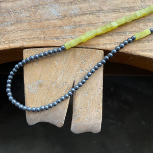 Long Beaded Necklace, Lemon Quartz