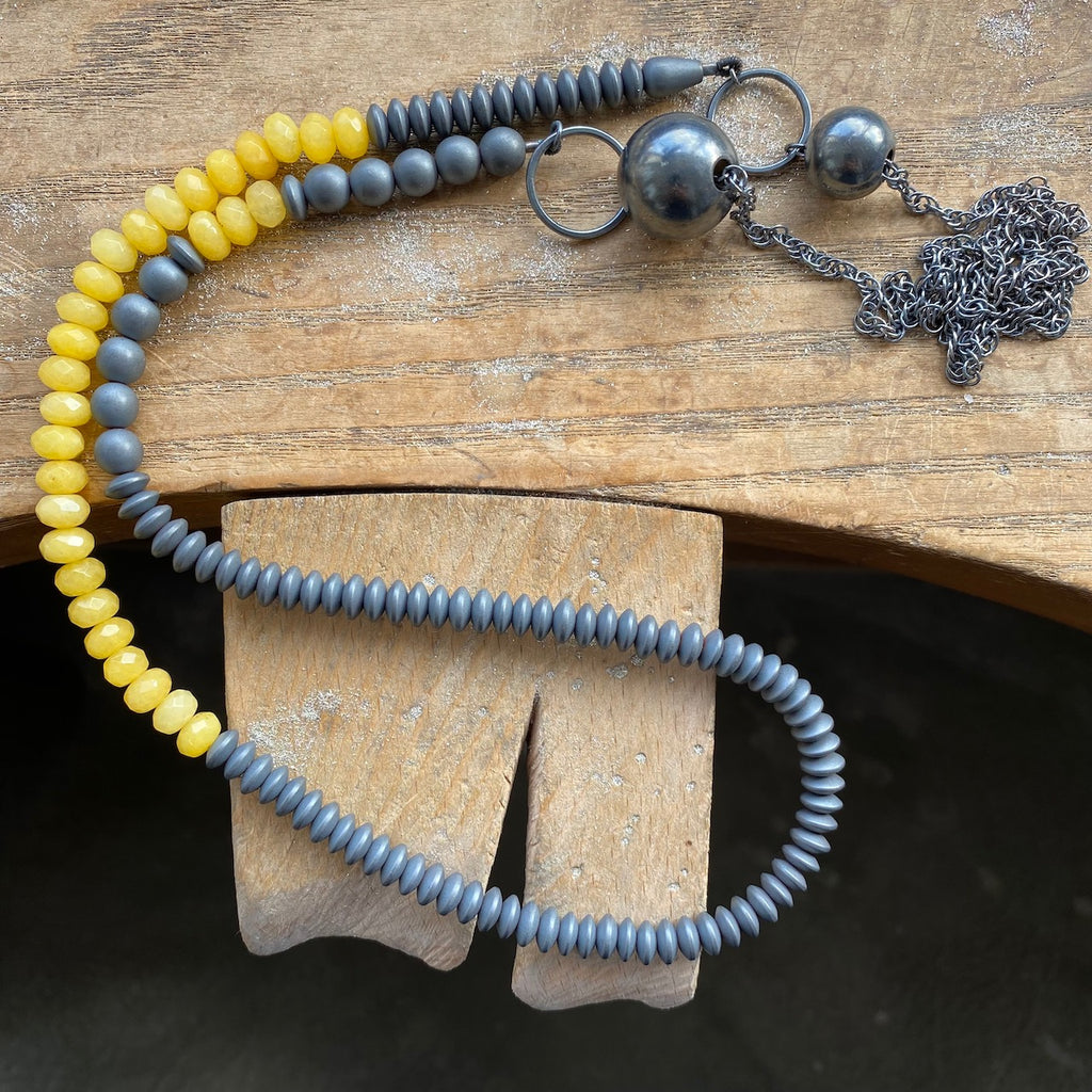 Bold Beaded Necklace, Kyanite