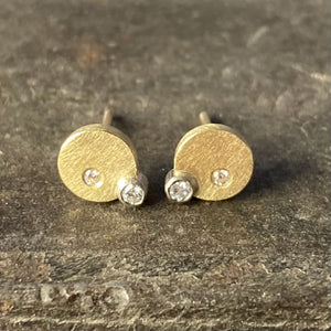 18ct Yellow Gold Circular Diamond Studs