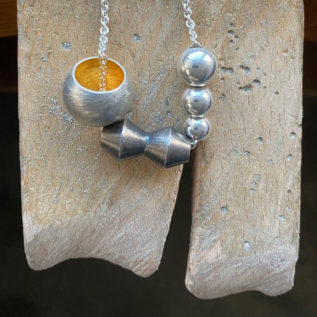 Silver Handmade Beaded Necklace