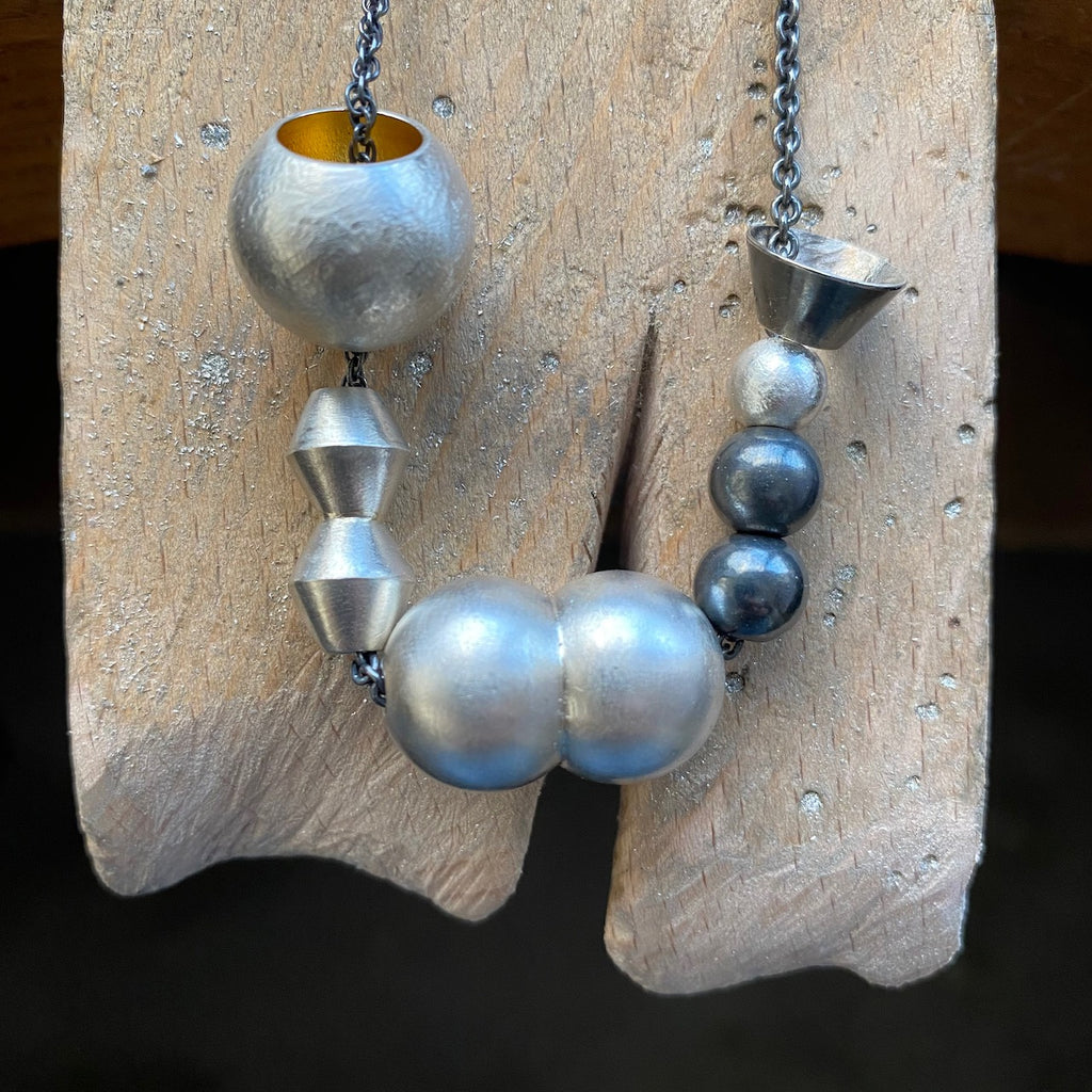 Silver Handmade Beaded Necklace