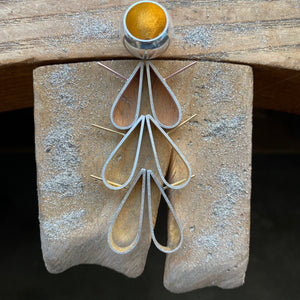 Pear Earrings, with rose gold vermeil