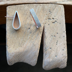 Pear Earrings, with rose gold vermeil