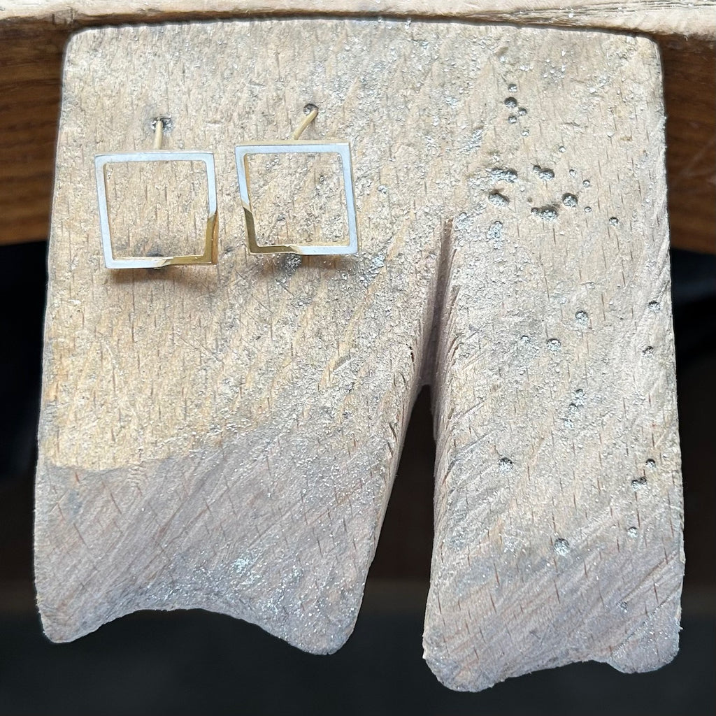Square Edit Earrings with upturn