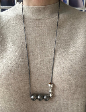 Silver Handmade Beaded Necklace