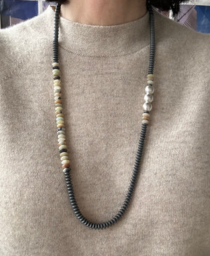 Long Beaded Necklace, Amazonite