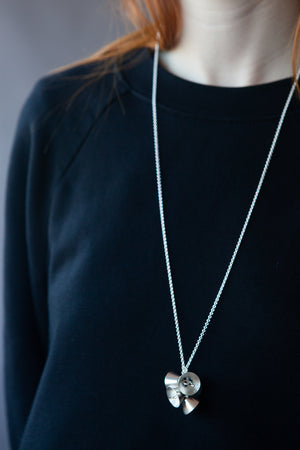 Silver Cone Cluster Necklace