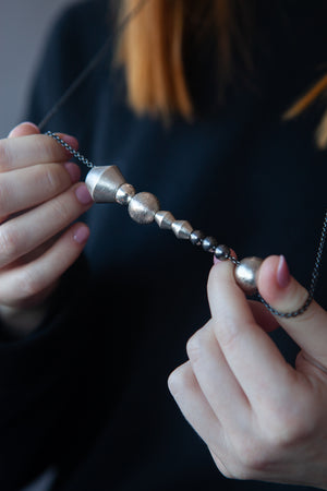 Silver Handmade Beaded Necklace